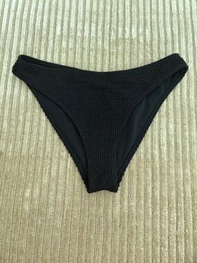 Black Textured Bikini Bottom